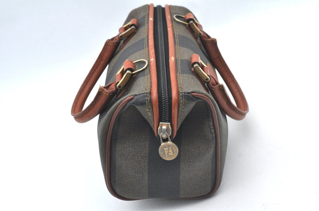 Fendi Pecan Pi Buishi Leather Boston Handbag Brown — view 4