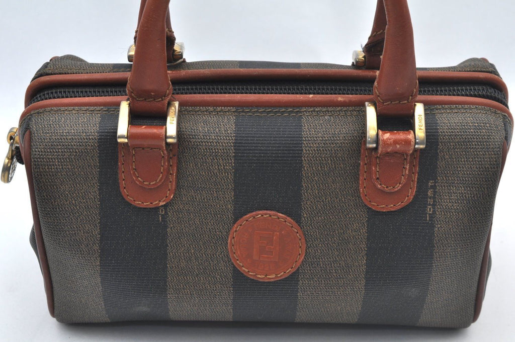 Fendi Pecan Pi Buishi Leather Boston Handbag Brown — view 2