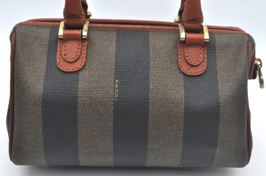 Fendi Pecan Pi Buishi Leather Boston Handbag Brown — view 3