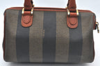 Fendi Pecan Pi Buishi Leather Boston Handbag Brown — view 3