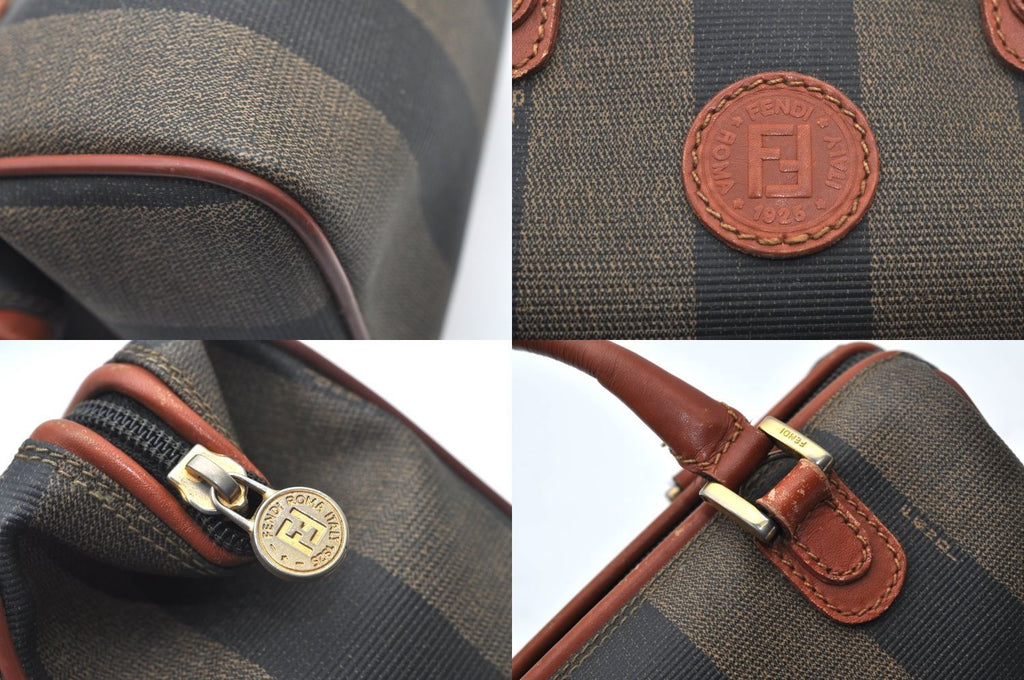 Fendi Pecan Pi Buishi Leather Boston Handbag Brown — view 7