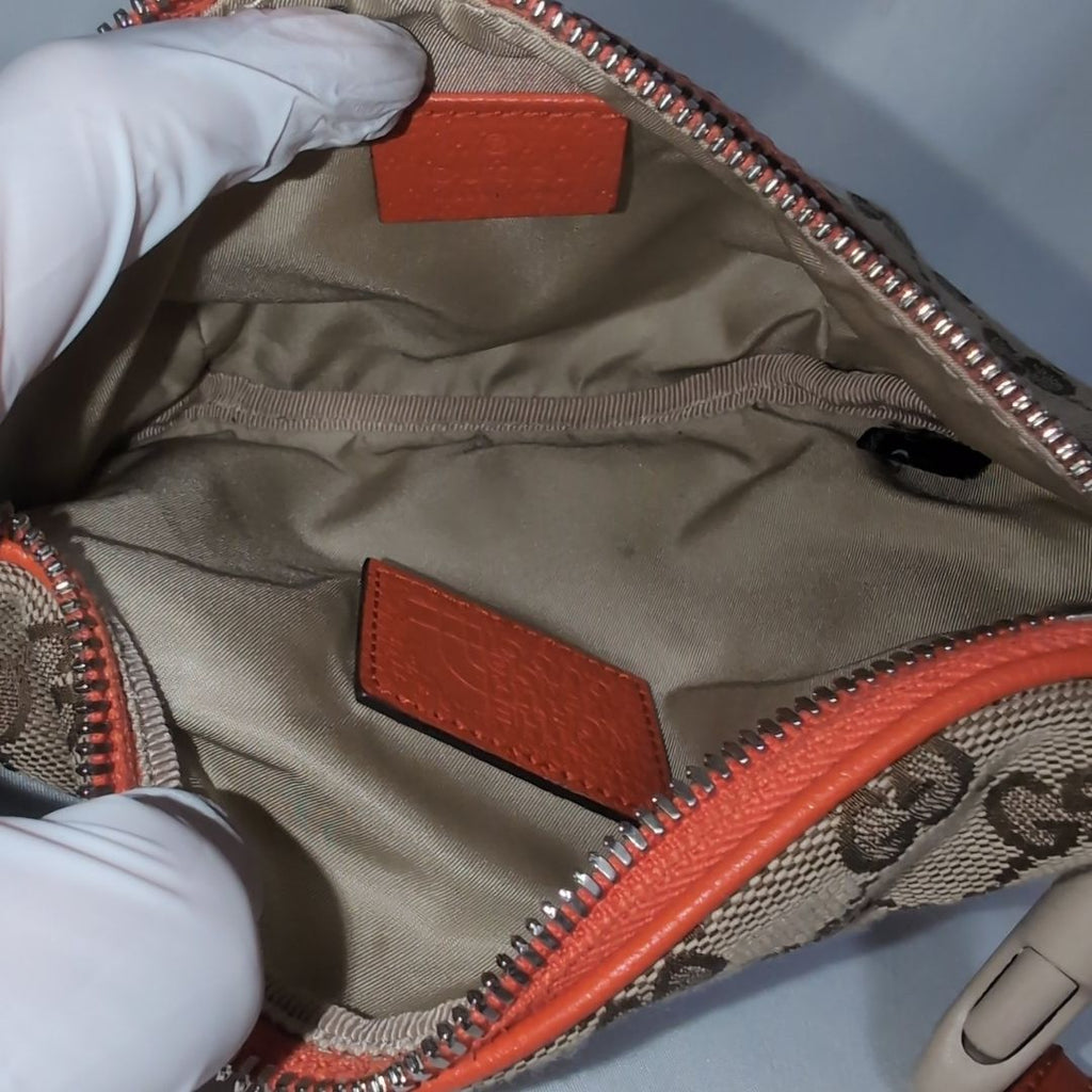 Gucci North Face Collaboration GG Canvas Belt Bag Orange — view 9
