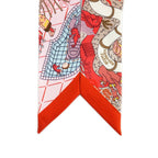 Hermes Twilly Splash Park Seahorse Red Multicolor Silk Scarf — view 3