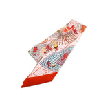 Hermes Twilly Splash Park Seahorse Red Multicolor Silk Scarf — view 9