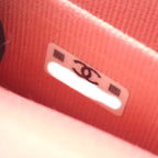Chanel Classic Flap Card Case Coin Caviar Leather Pink CC Logo Gold Handbag — view 9