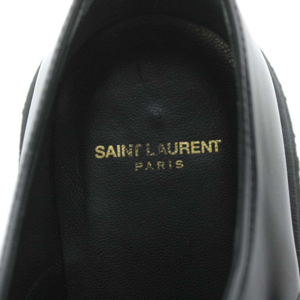Saint Laurent Paris Creepers Loafers Pointed Toe Leather 37 Black Heel — view 4