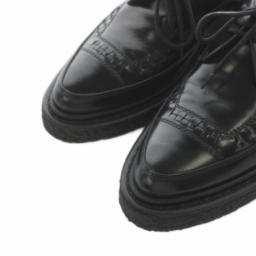 Saint Laurent Paris Creepers Loafers Pointed Toe Leather 37 Black Heel — view 6