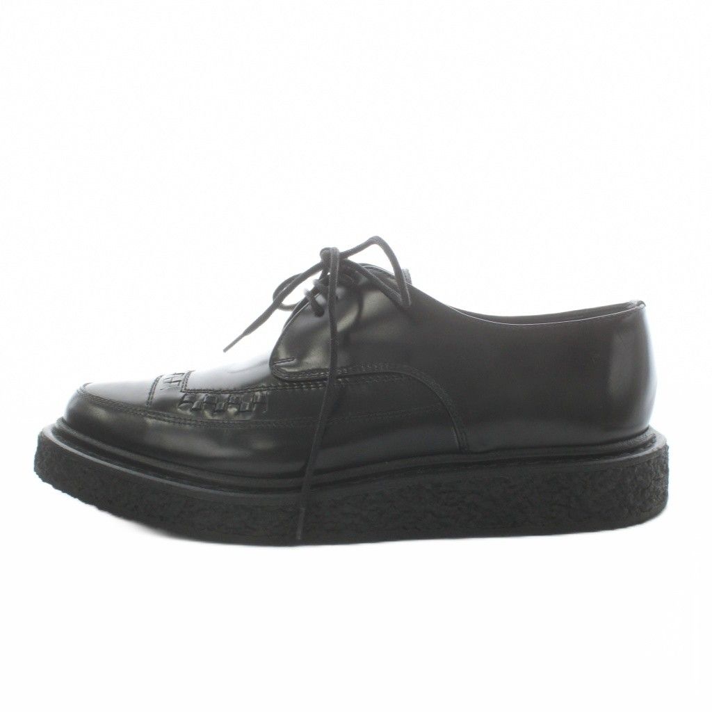 Saint Laurent Paris Creepers Loafers Pointed Toe Leather 37 Black Heel — view 2