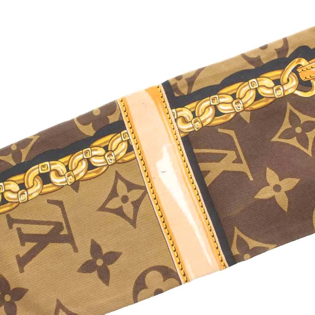 Louis Vuitton Bandeau Monogram Confidential Scarf Silk Brown — view 5