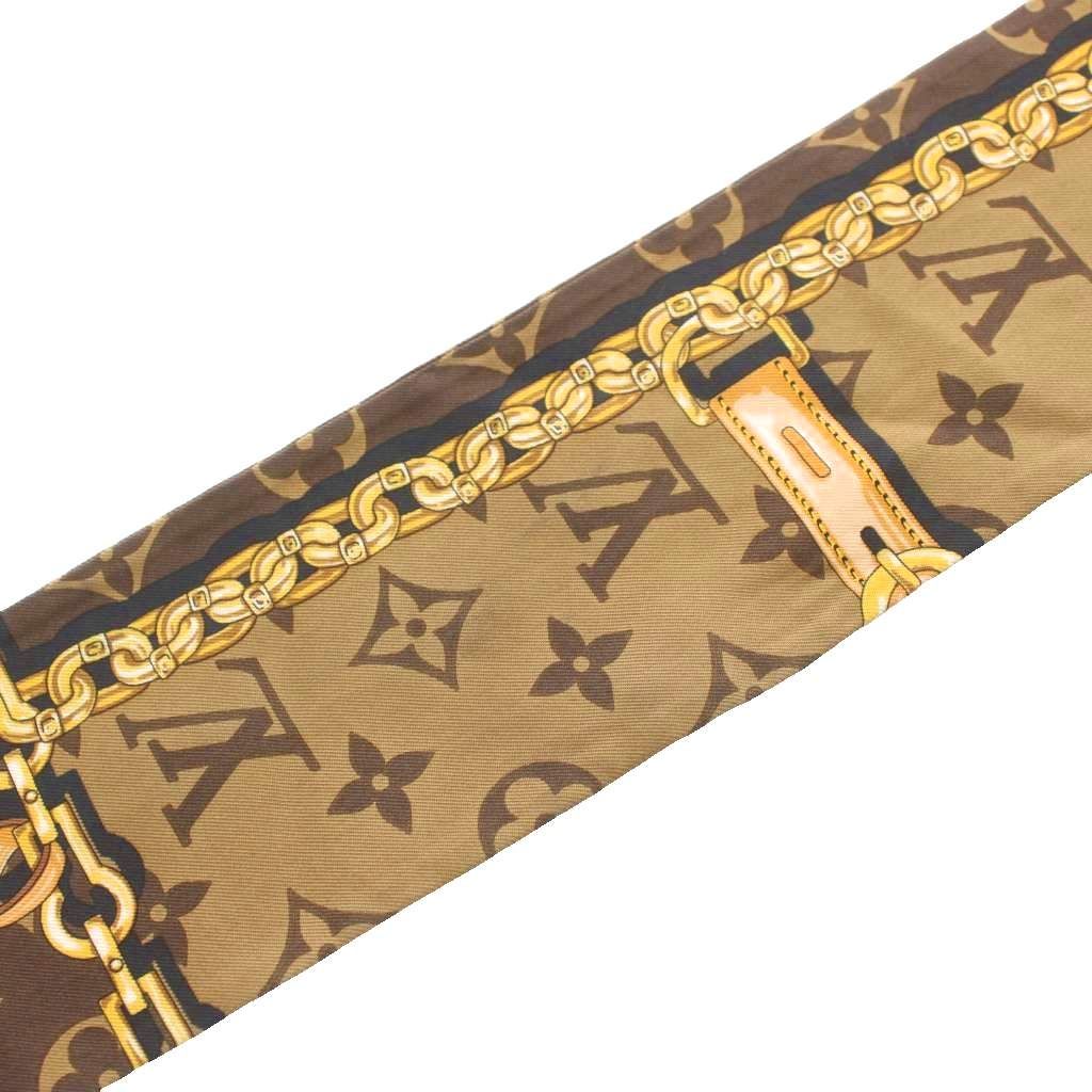 Louis Vuitton Bandeau Monogram Confidential Scarf Silk Brown — view 4