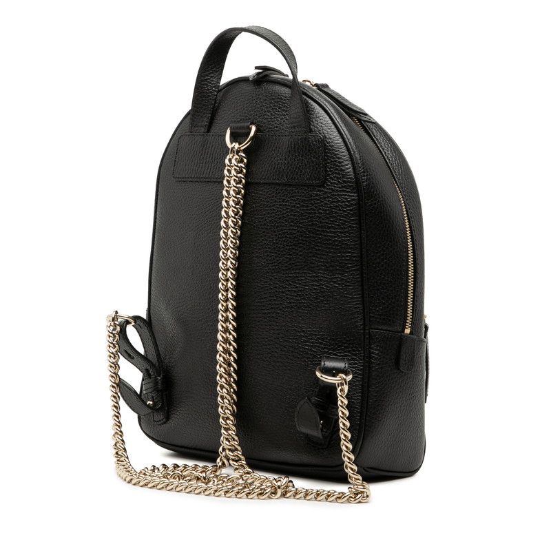 Gucci Interlocking Soho Chain Backpack Black Leather — view 2