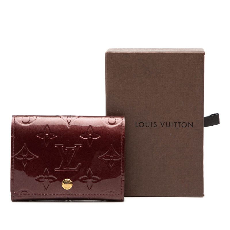 Louis Vuitton Monogram Vernis Envelope Carte de Visit Card Case Rouge Fauvist Purple — view 7