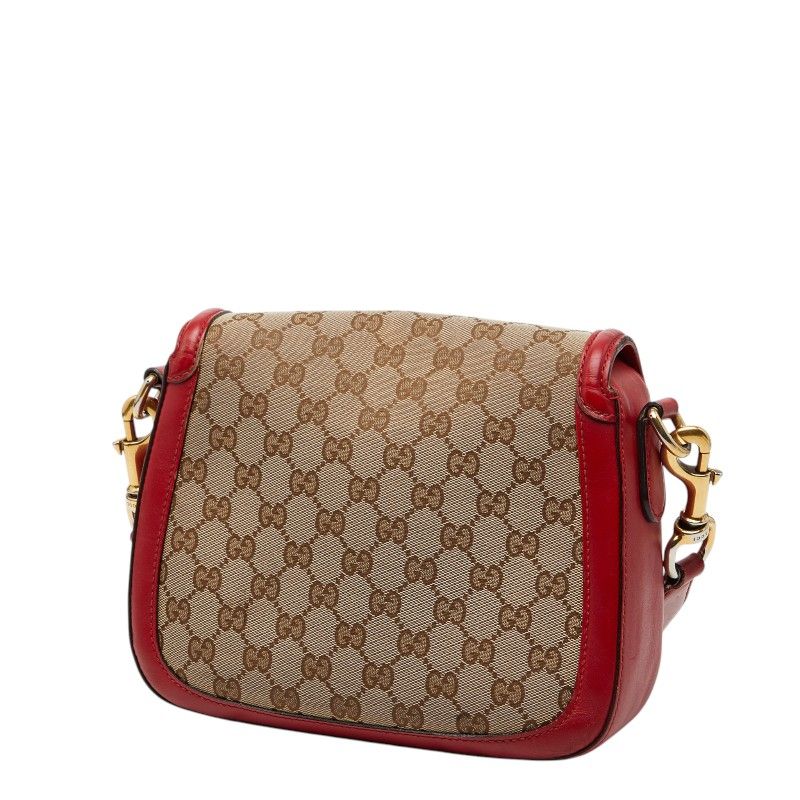 Gucci GG Canvas Sherry Shoulder Bag Beige Red — view 2