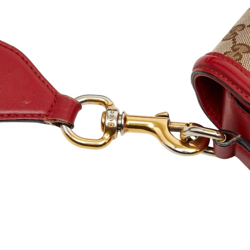 Gucci GG Canvas Sherry Shoulder Bag Beige Red — view 8
