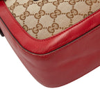 Gucci GG Canvas Sherry Shoulder Bag Beige Red — view 5
