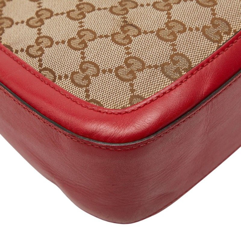 Gucci GG Canvas Sherry Shoulder Bag Beige Red — view 7