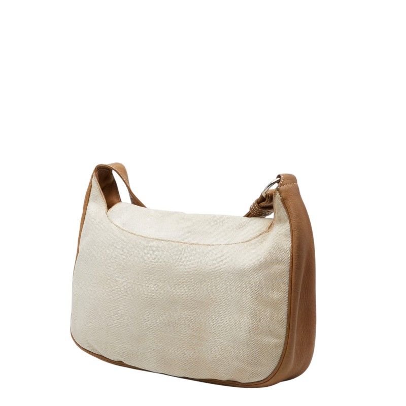 Loewe Anagram Studded Crossbody Shoulder Bag White Beige Canvas Leather — view 2