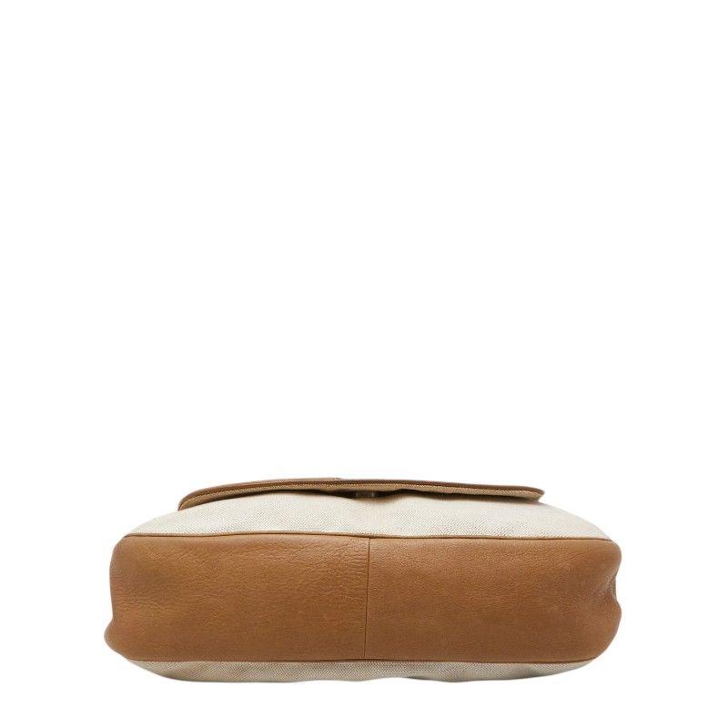 Loewe Anagram Studded Crossbody Shoulder Bag White Beige Canvas Leather — view 3