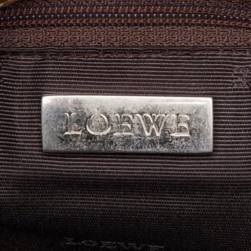 Loewe Anagram Studded Crossbody Shoulder Bag White Beige Canvas Leather — view 9