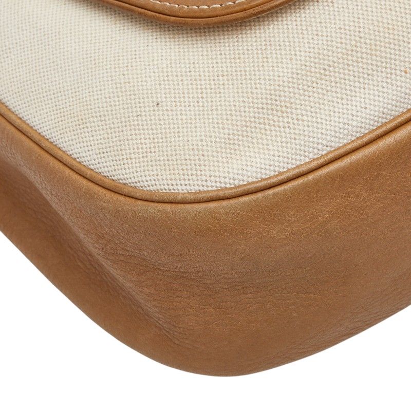 Loewe Anagram Studded Crossbody Shoulder Bag White Beige Canvas Leather — view 6