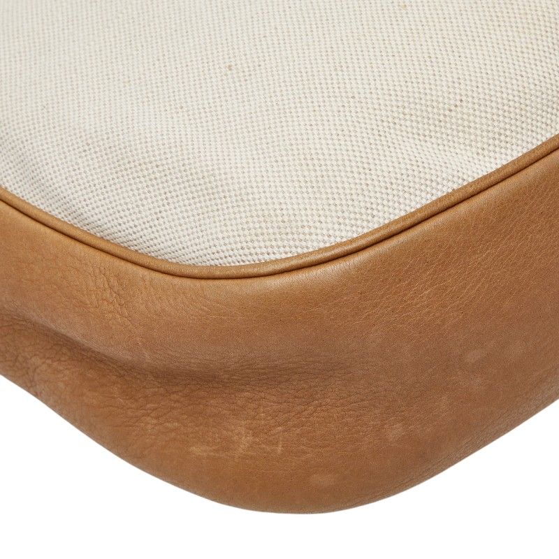 Loewe Anagram Studded Crossbody Shoulder Bag White Beige Canvas Leather — view 4