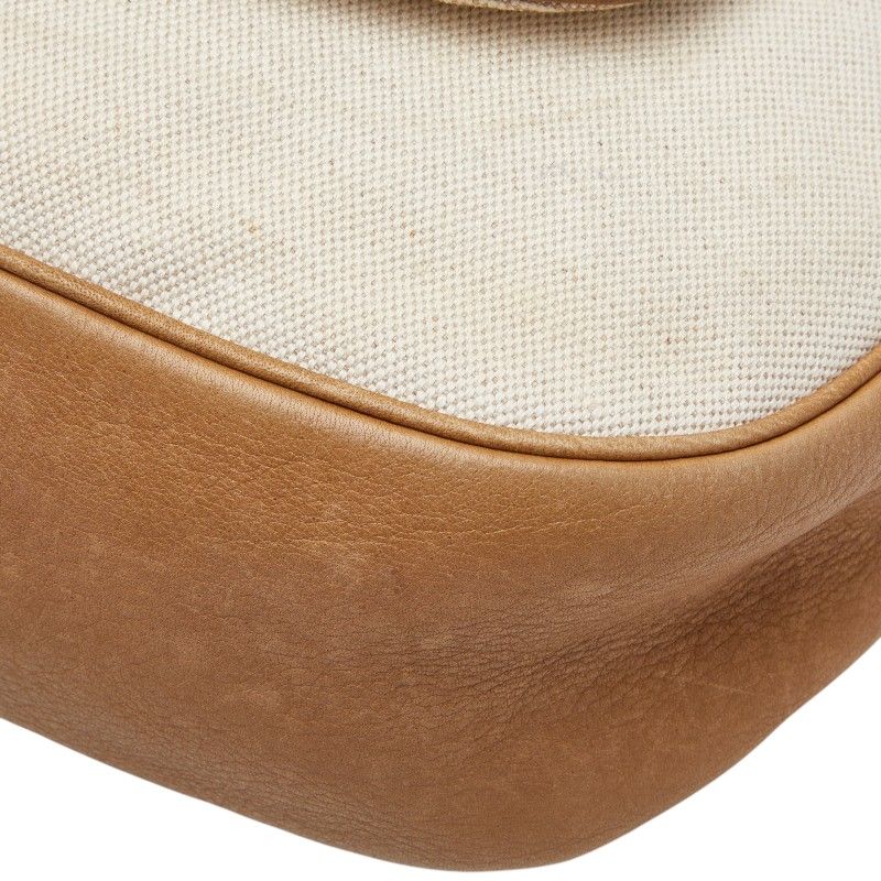 Loewe Anagram Studded Crossbody Shoulder Bag White Beige Canvas Leather — view 5