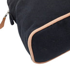 Hermes Bo Reed MM Black Canvas Leather Handbag — view 5