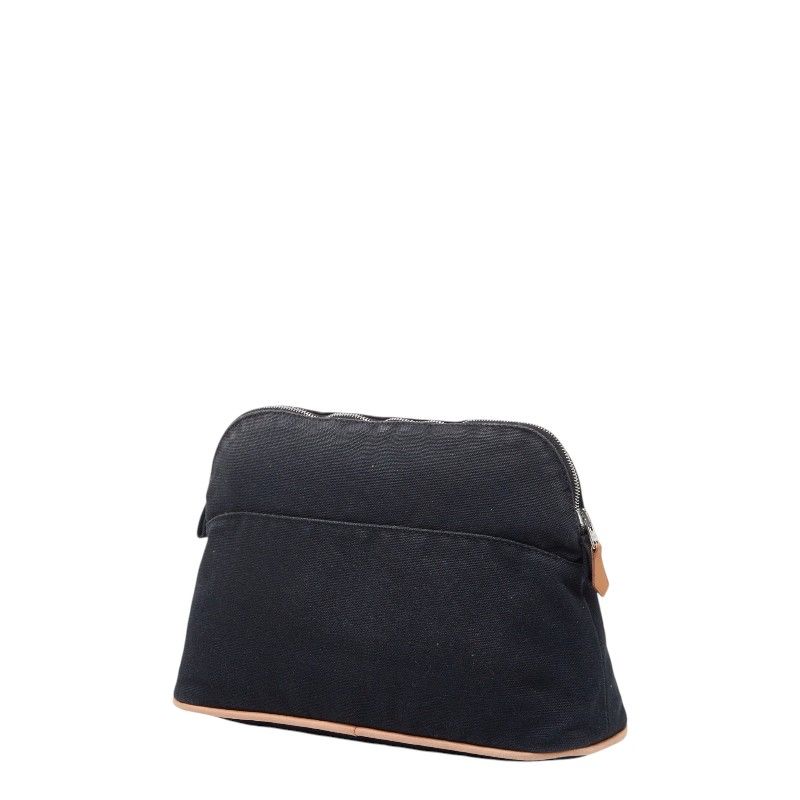 Hermes Bo Reed MM Black Canvas Leather Handbag — view 2