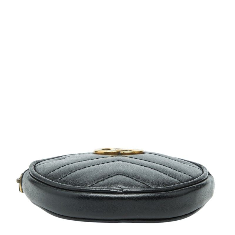 Gucci GG Marmont Quilted Heart Coin Case Black Leather — view 3