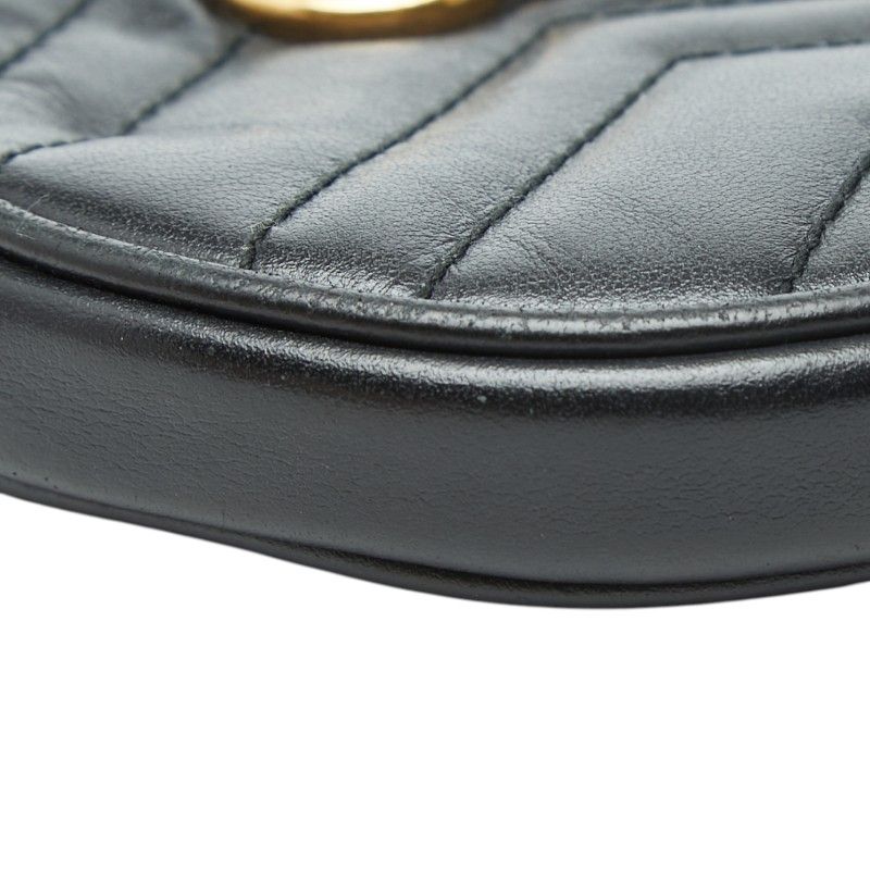 Gucci GG Marmont Quilted Heart Coin Case Black Leather — view 5