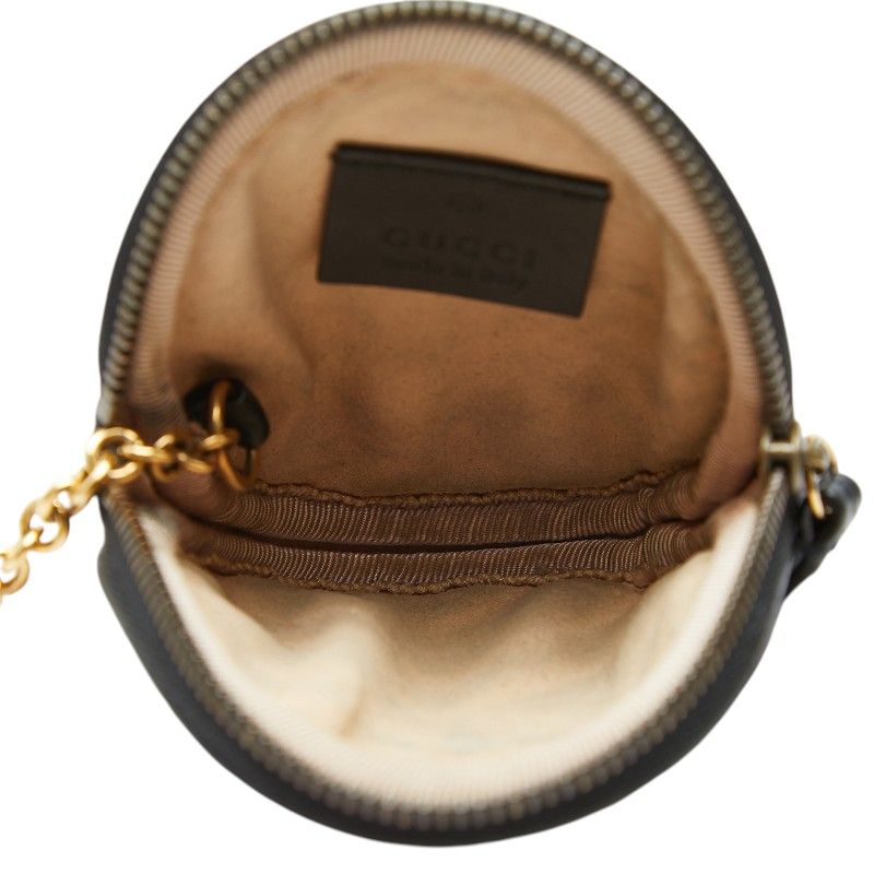 Gucci GG Marmont Quilted Heart Coin Case Black Leather — view 6