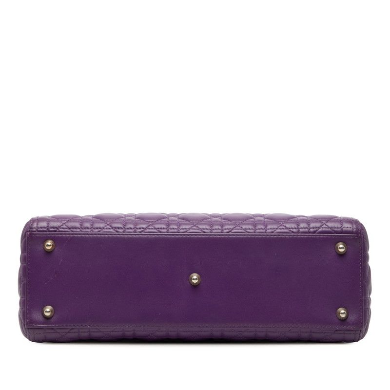 Dior Cannage Large 2-Way Shoulder Bag Purple Leather — view 3