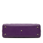 Dior Cannage Large 2-Way Shoulder Bag Purple Leather — view 3