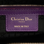 Dior Cannage Large 2-Way Shoulder Bag Purple Leather — view 6