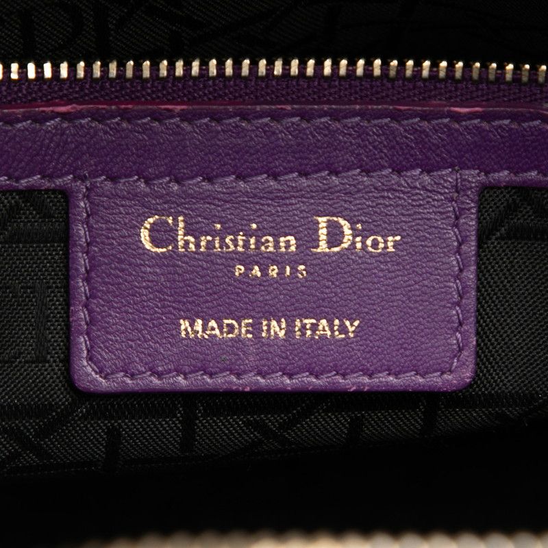 Dior Cannage Large 2-Way Shoulder Bag Purple Leather — view 6