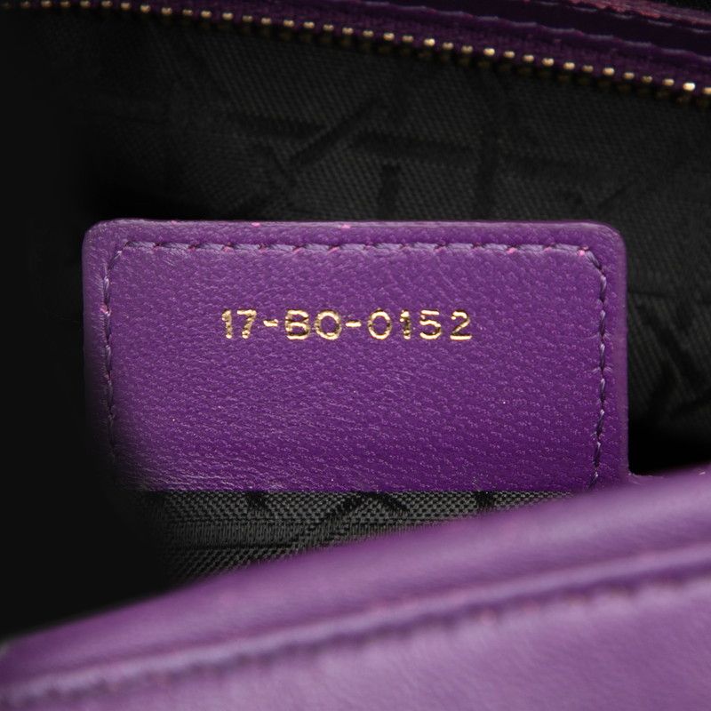 Dior Cannage Large 2-Way Shoulder Bag Purple Leather — view 7
