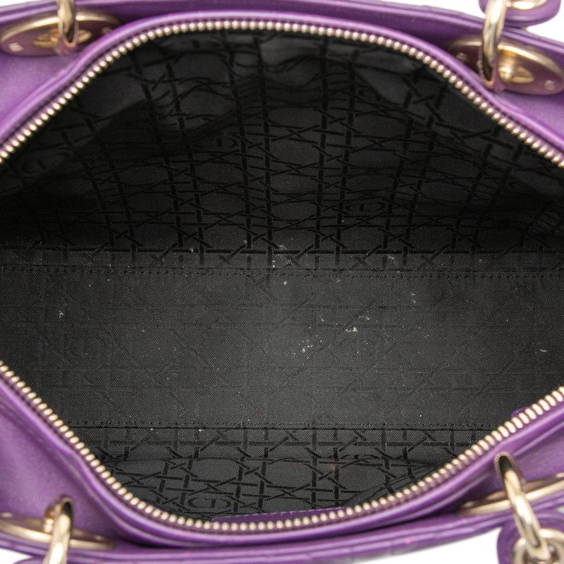 Dior Cannage Large 2-Way Shoulder Bag Purple Leather — view 5