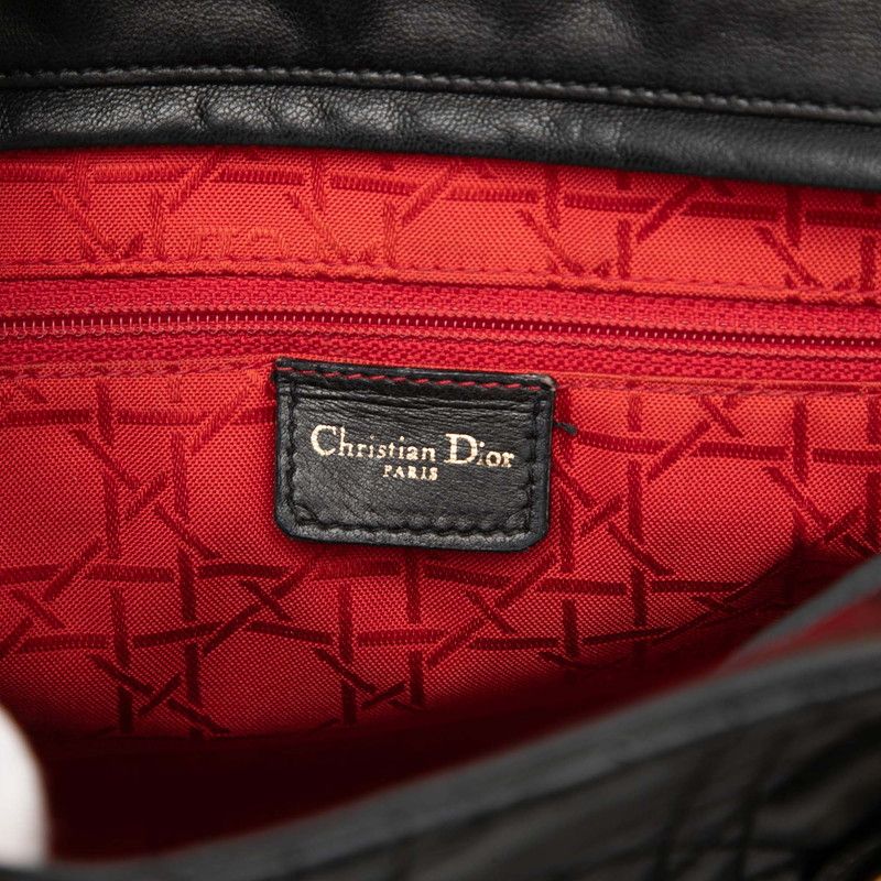 Dior Cannage Large 2-Way Shoulder Bag Black Leather — view 6