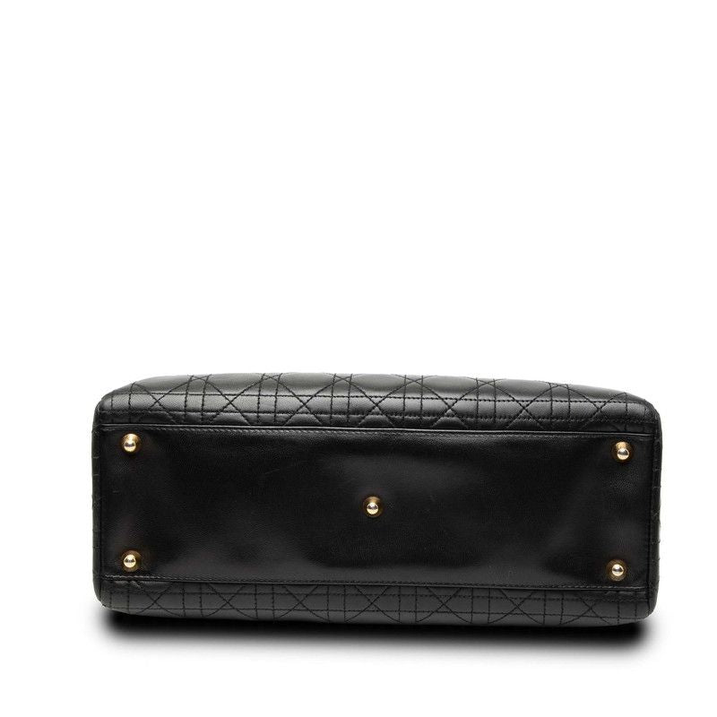 Dior Cannage Large 2-Way Shoulder Bag Black Leather — view 3
