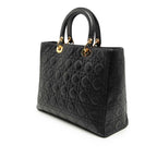 Dior Cannage Large 2-Way Shoulder Bag Black Leather — view 2