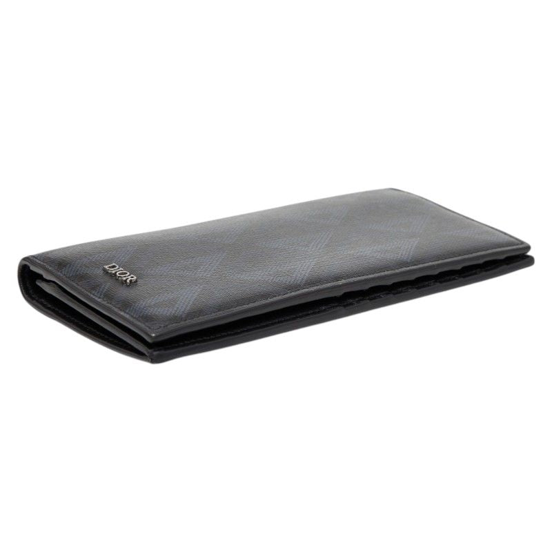 Dior CD Diamond Vertical Wallet Black Navy — view 4