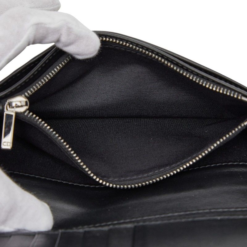 Dior CD Diamond Vertical Wallet Black Navy — view 7