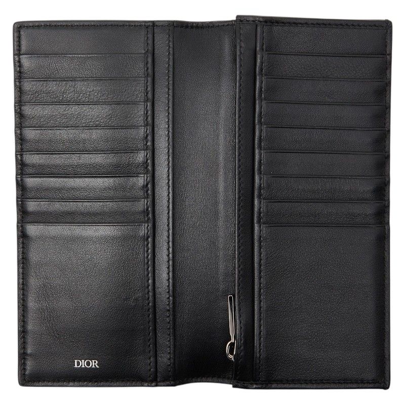 Dior CD Diamond Vertical Wallet Black Navy — view 6