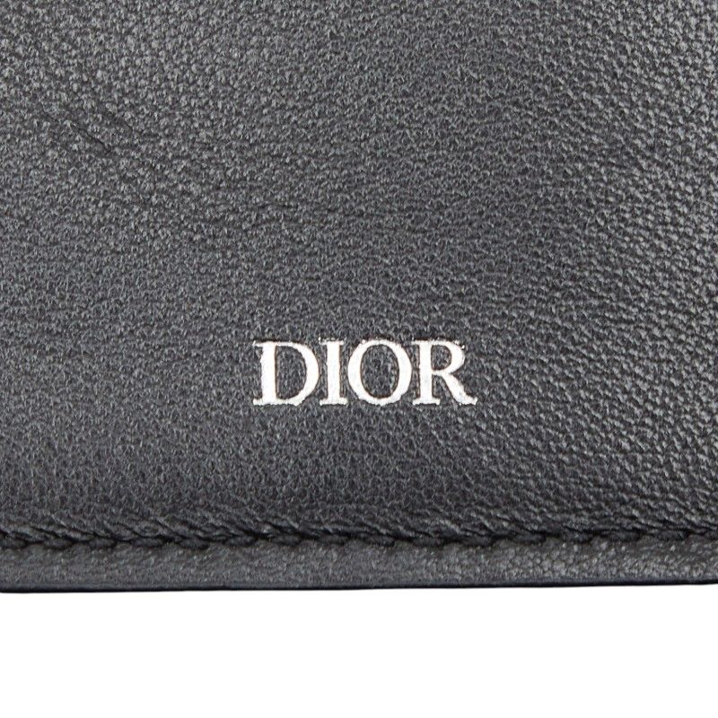Dior CD Diamond Vertical Wallet Black Navy — view 8
