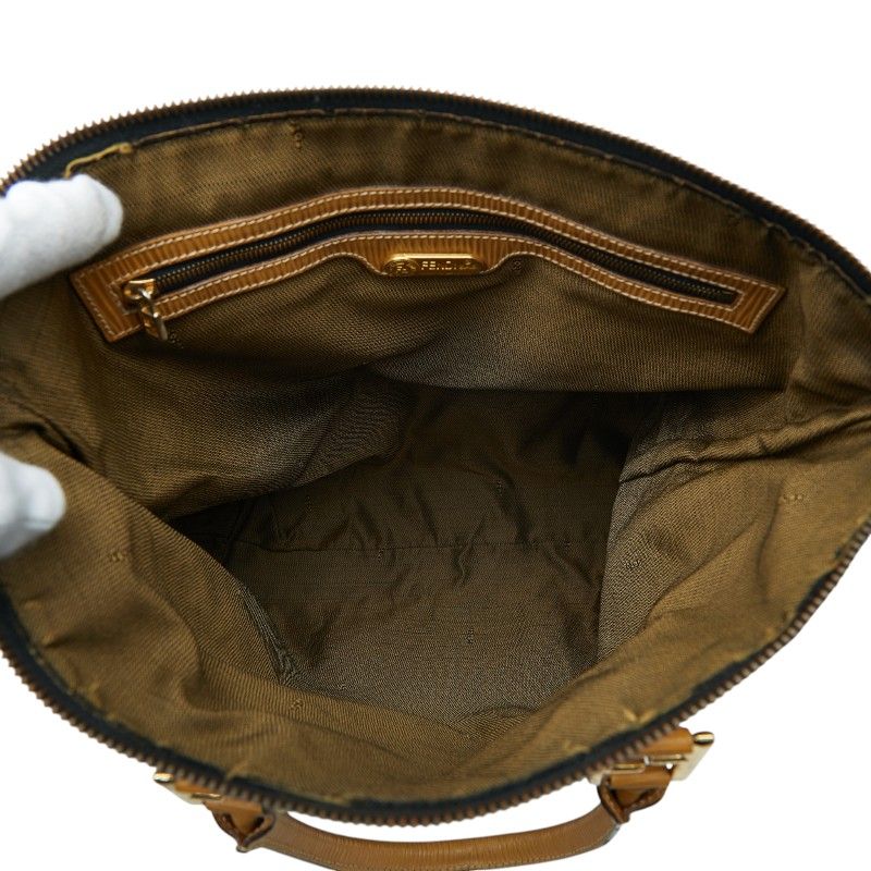 Fendi Zucca Tote Brown Beige Canvas Leather — view 7