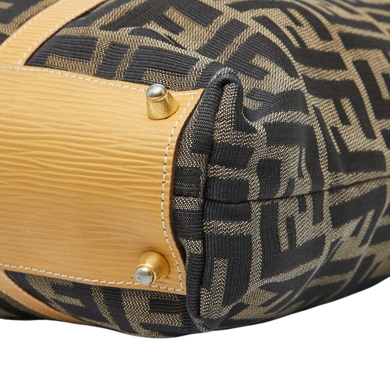 Fendi Zucca Tote Brown Beige Canvas Leather — view 4