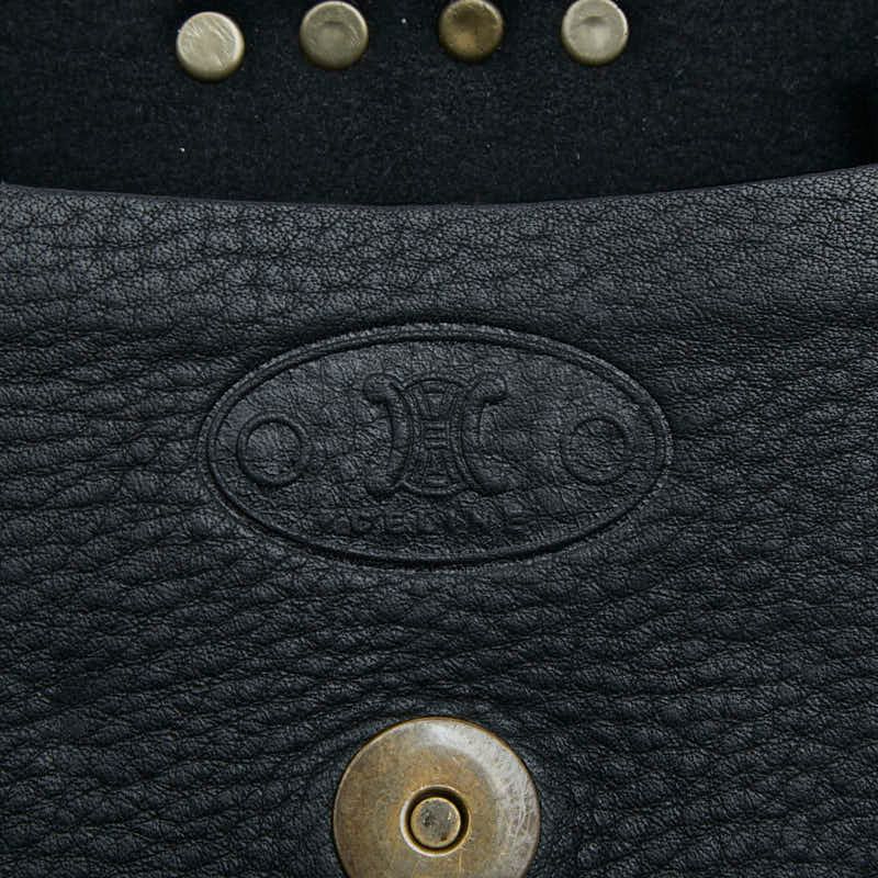 Celine Studded Crossbody Mini Shoulder Bag Pochette Black Leather — view 7