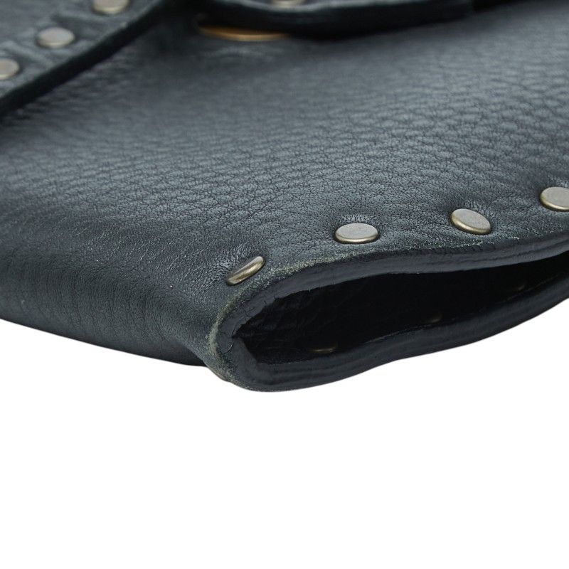 Celine Studded Crossbody Mini Shoulder Bag Pochette Black Leather — view 4