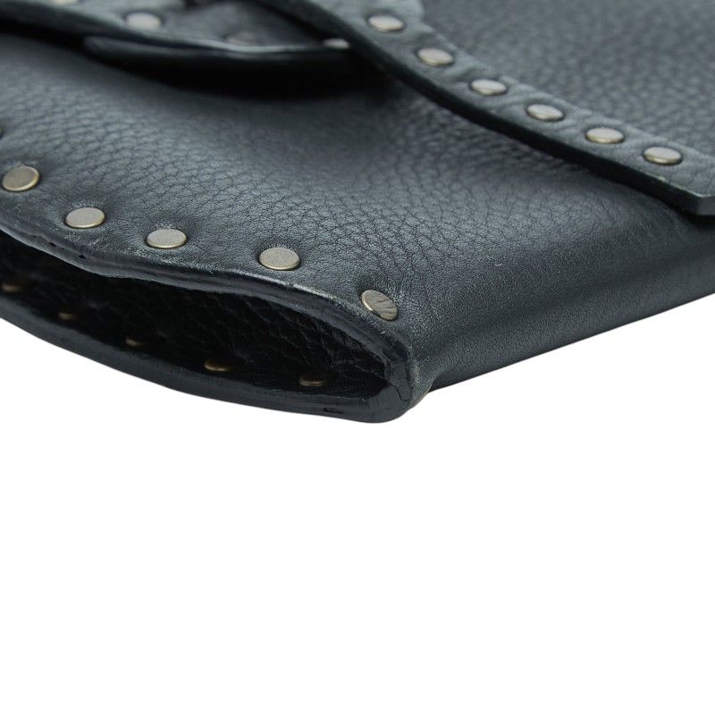 Celine Studded Crossbody Mini Shoulder Bag Pochette Black Leather — view 5