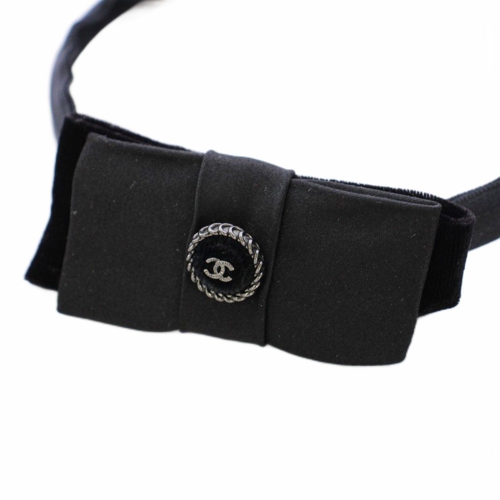 Chanel Headband Ribbon Velvet Black TK Shoulder Bag — view 3